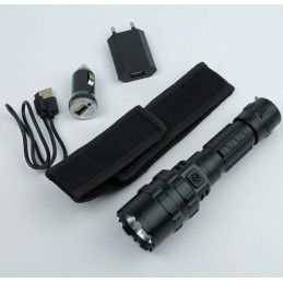 Tactical flashlight in storage box 6000 lumen, rechargeable battery