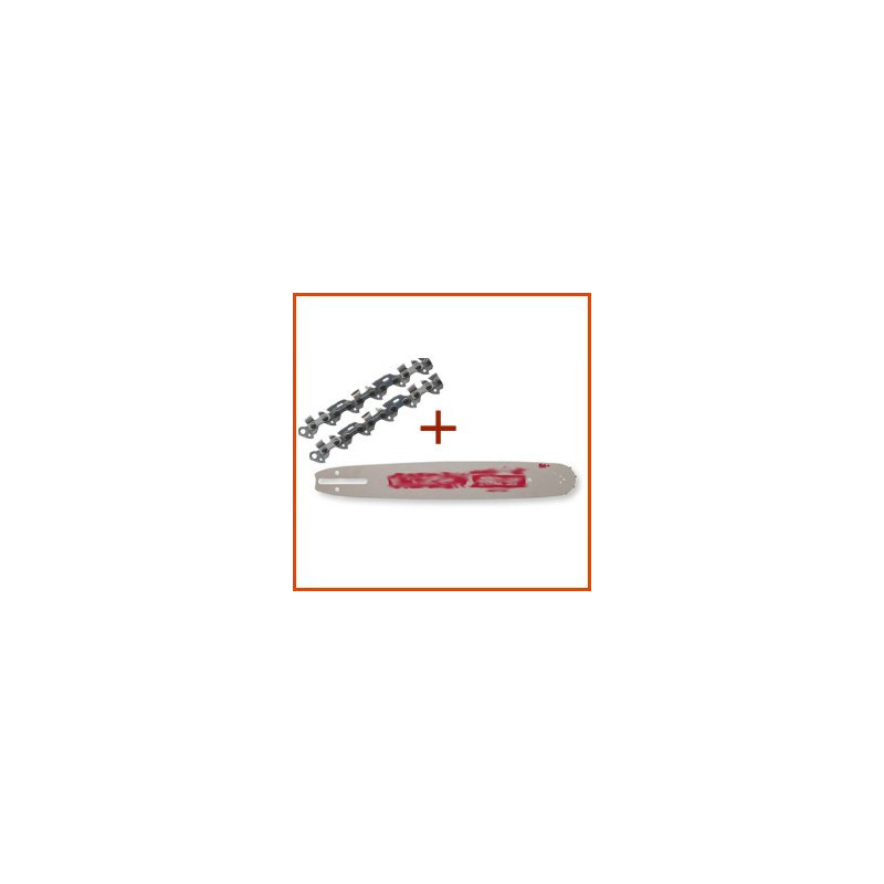 Guide de 40 cm montage H + chaine .325 - 62E Guide de 40 cm montage H + chaine .325 - 62E
