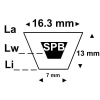 Courroie SPB Largeur 16.3 mm